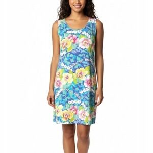 Vintage Jams World Orchids of Hawaii Floral Print Sleeveless Mini Dress Size S